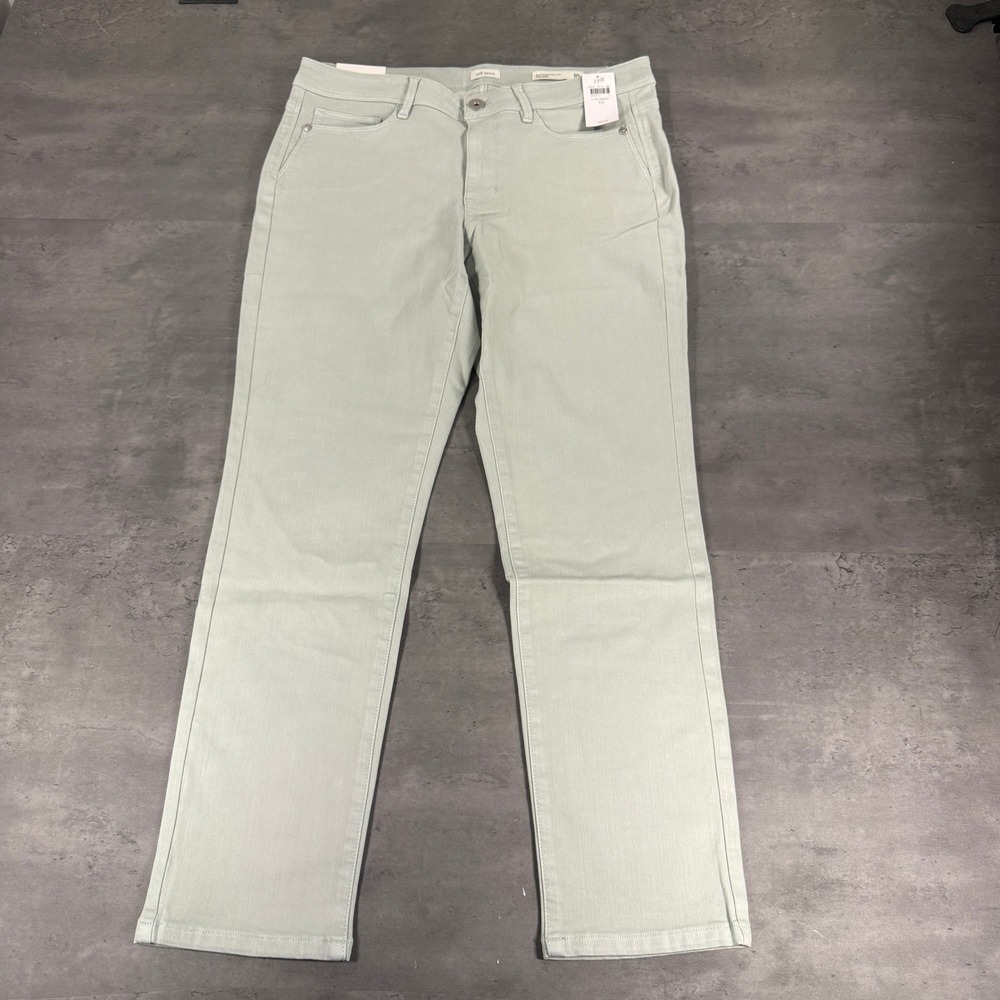 J Jill Pants Women 10 Authentic Fit Slim Ankle Light Sage Mist Stretch Denim $89